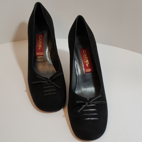 < Carel >, Black Suede pump, 8 - Picture 3 of 6